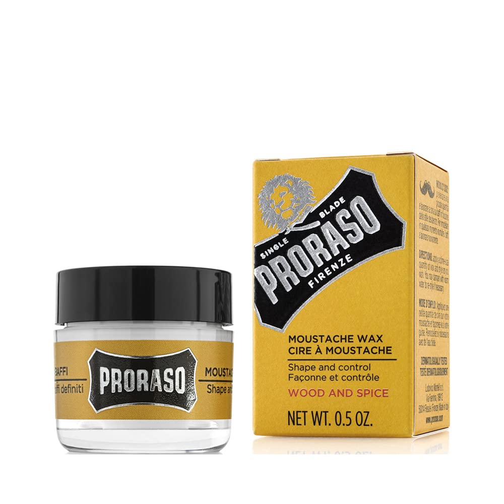 Proraso Set Cura della Barba Wood e Spice- 900 g & Wood e Spice cera a baffi 15 ml