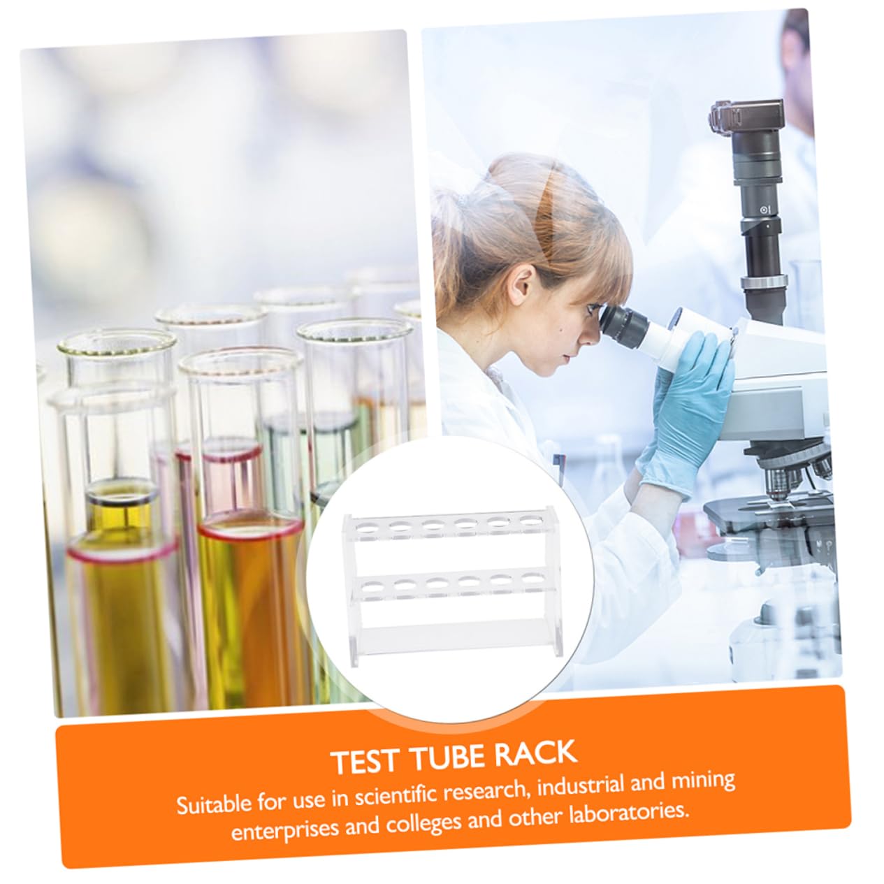Mobestech 6pezzi Per Provette Acrilico Rack Per Esperimenti Scientifici e Portatile Per e Osservazione Esperimenti