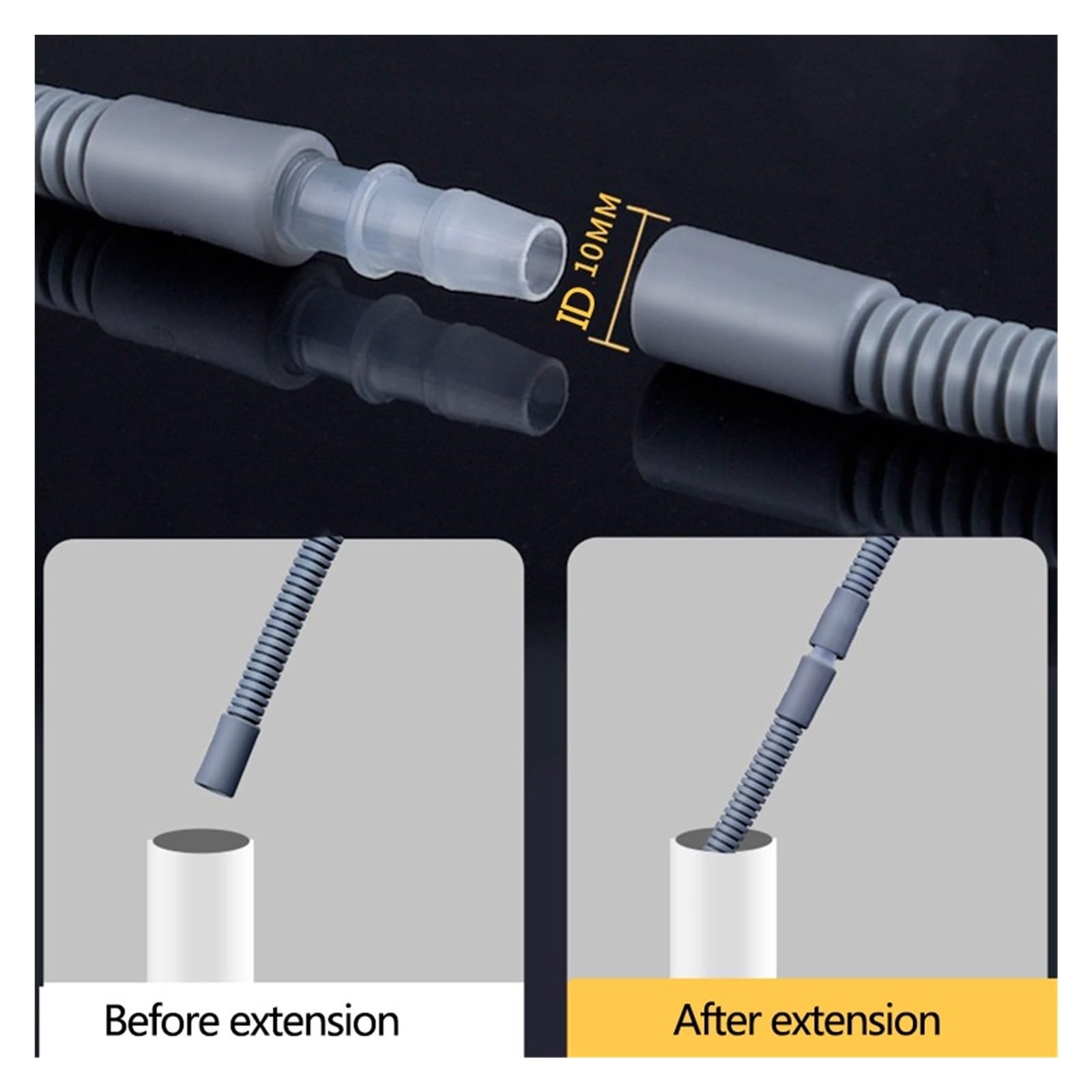 Tubo Flessibile Di Scarico Calibro 10 Mm For Asciugatrice, Prolunga For Tubo Di Scarico For Lavatrice E Asciugatrice, Lunghezza 0,2 M-2 M, Soffietto(2m)