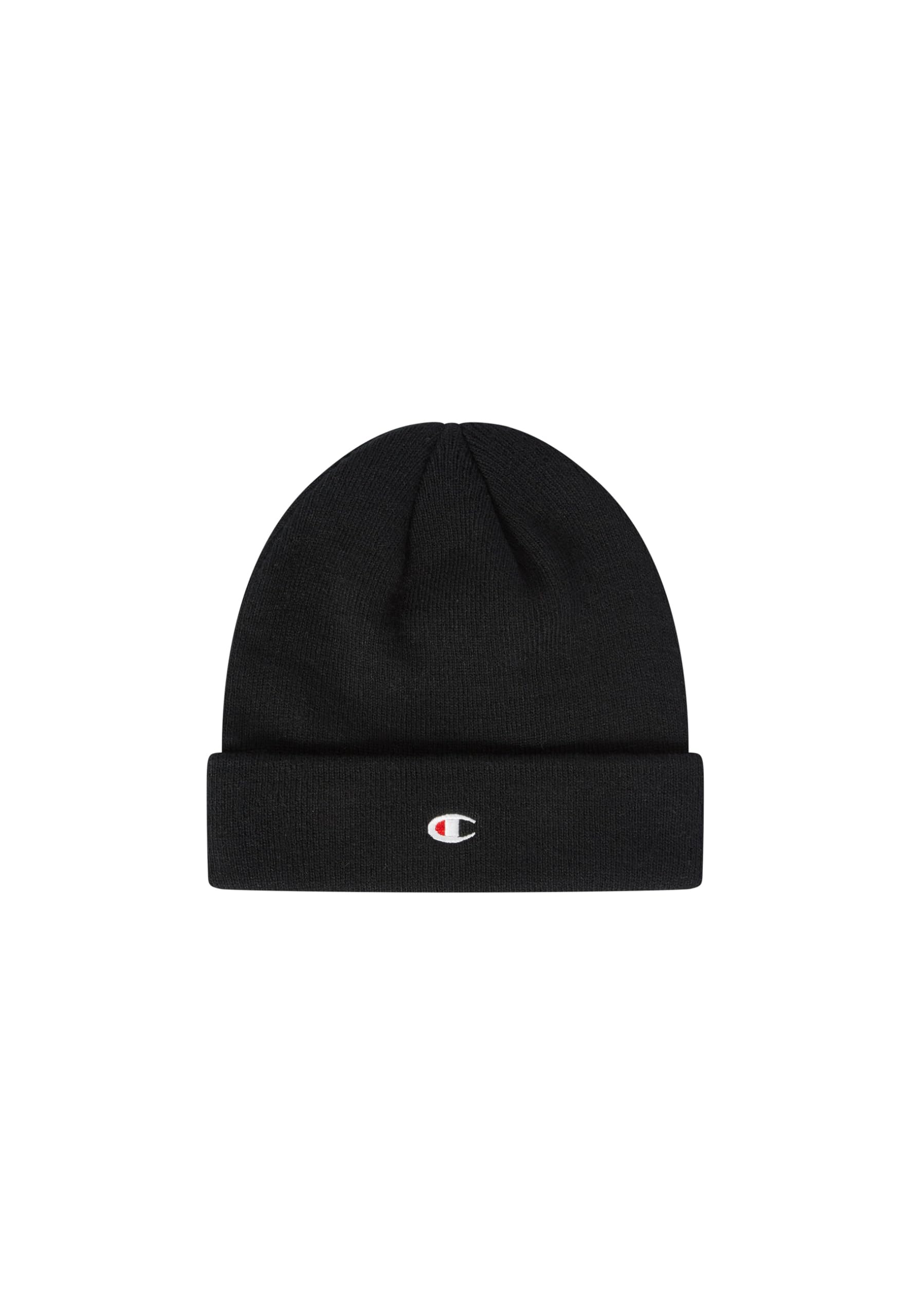 Champion Unisex Lifestyle Caps (806065) - Recycled Acrylic Knitted Yarn Embroiedered C-Logo Beanie Hat, Black (KK001)