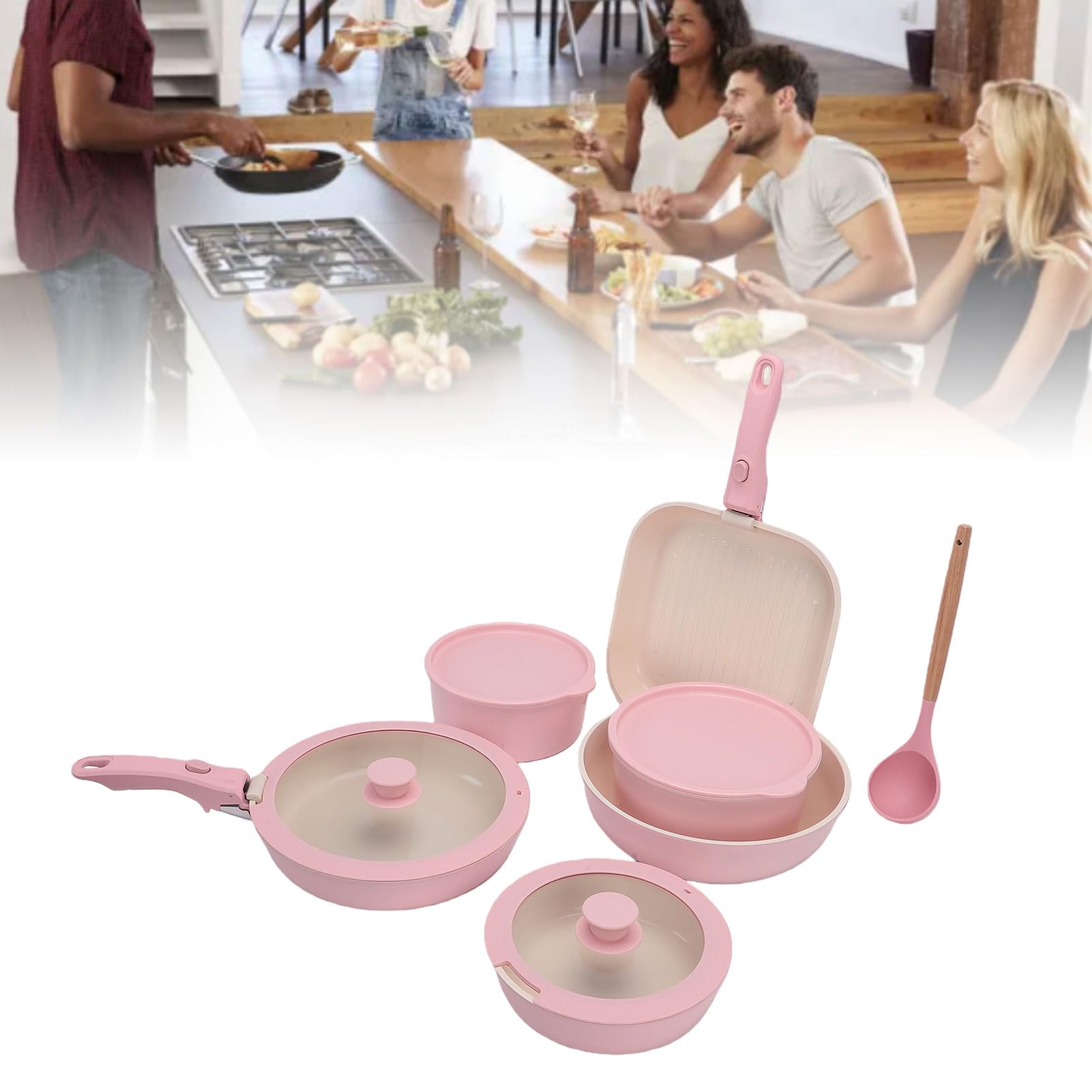 Set de Casseroles et Poêles avec Manche Amovible