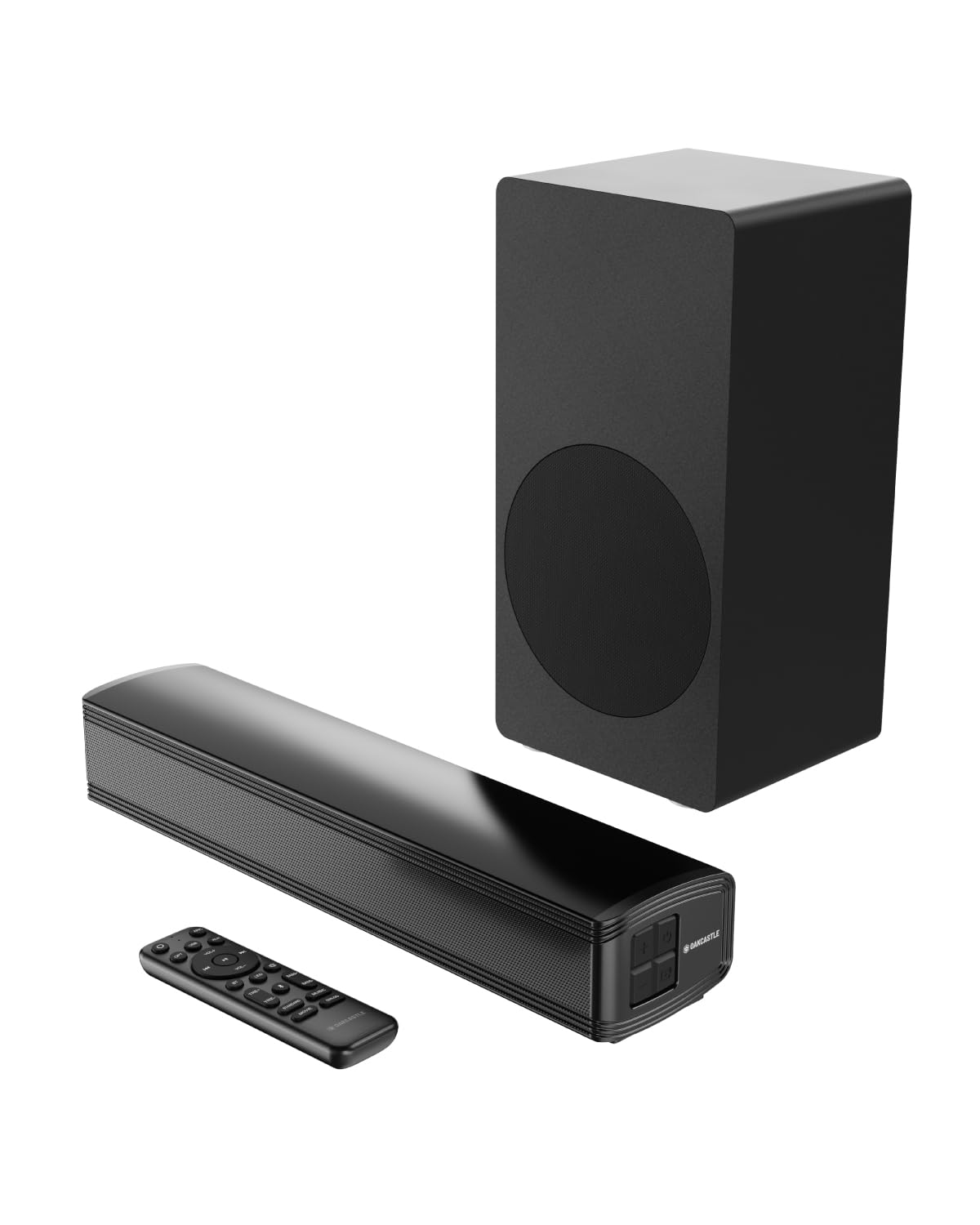 Oakcastle Barre de Son TV 2.1, Soundbar, Caisson de Basses 90W SB40 Xtra | HDMI Arc AUX Optique USB | Télécommande Kit Mural PC Téléviseur