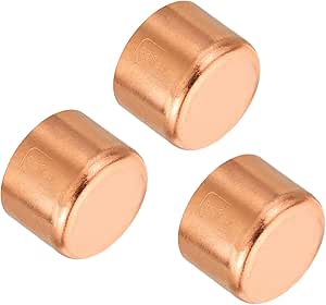 PATIKIL 1/2 Inch ID Copper Pipe End Cap, 8 Pack Copper Fitting Cap Sweat Plug Solder Connection For Plumbing HVAC Air Conditioner, Copper Tone - View #8