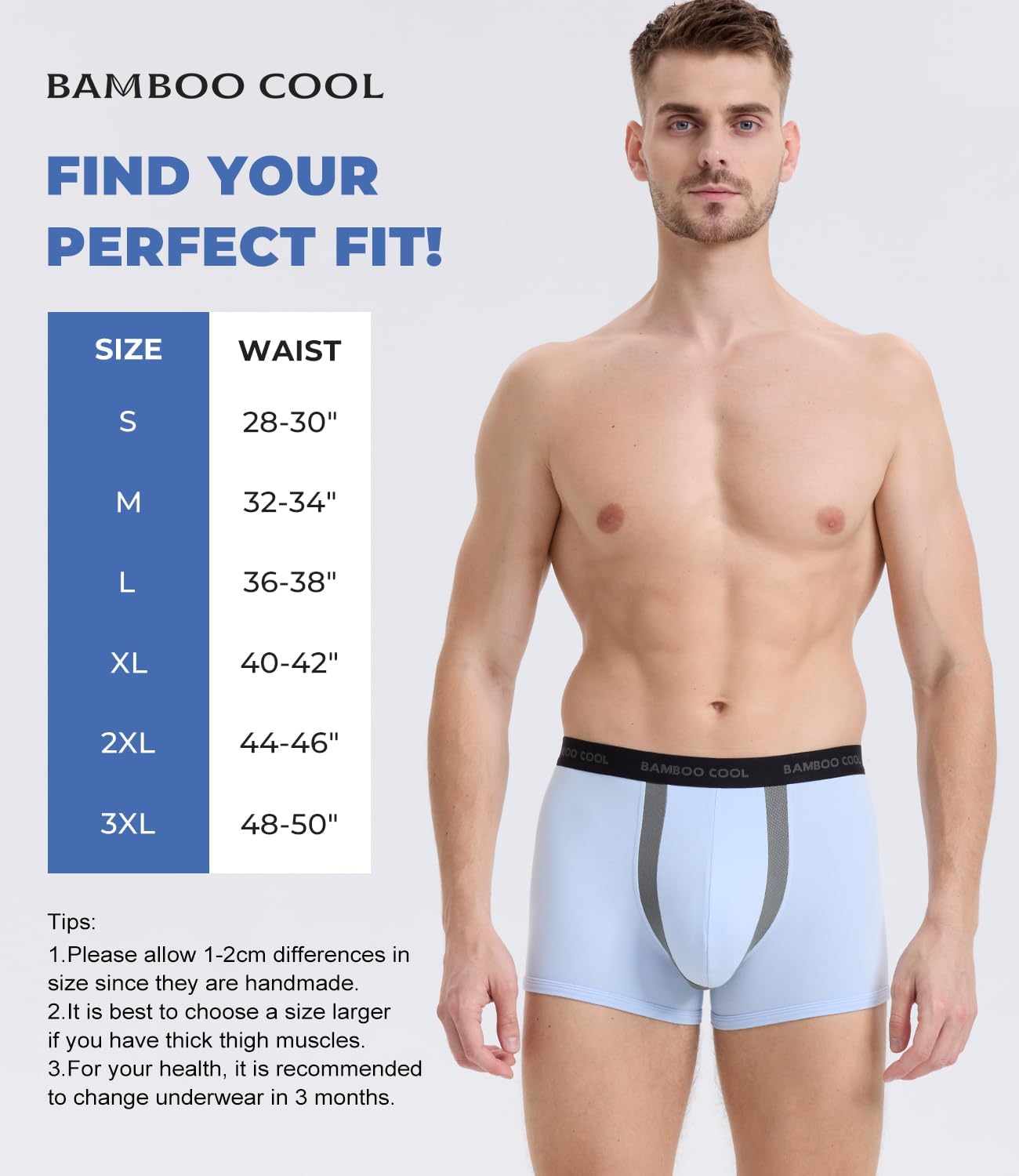 BAMBOO COOL Men's Trunks with U-Mesh Vent - Breathable Viscose, Tag-Free, Anti Ride-Up Underwear for Men - Image 6