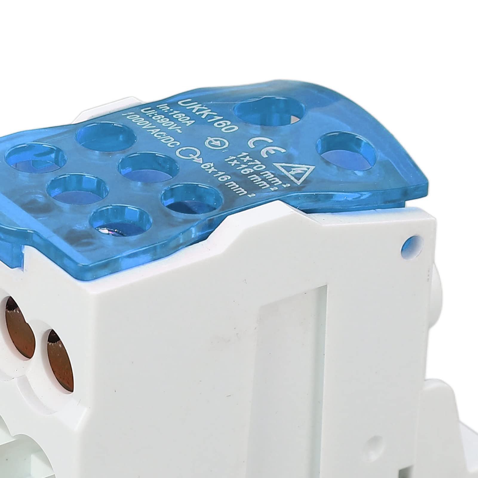 Caja de Distribución de Terminales 160A, Cableado Flexible, Conector de Latón, Carcasa PA66, para Gabinetes de Distribución, Cajas de Distribución, con Carcasa PA66 Retardante de