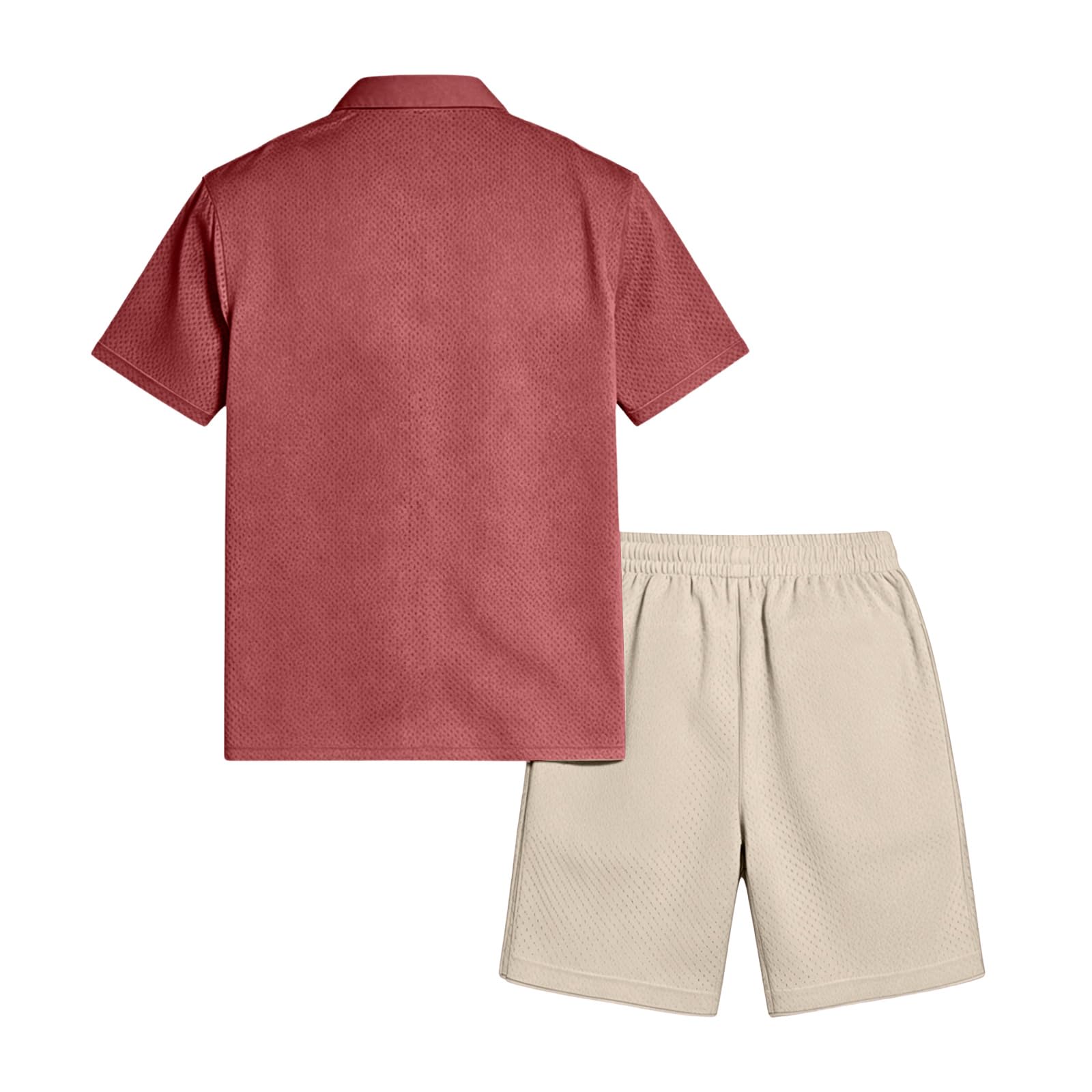 Generisch Herren Trainingsanzug 2 Teiler Sommer Shorts und Tshirt Set mit Polo Hemd Set Kurzarm Zweiteiler Herren Sommer Kurz
