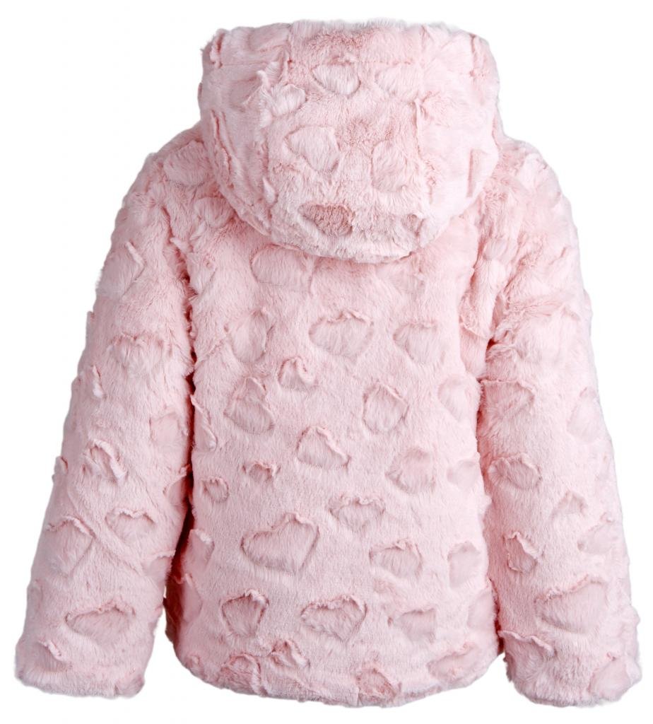 Wippette Baby Girls Hooded Faux Fur Fully Lined Warm Heart Winter Puffer Jacket - Pink (24 Months)