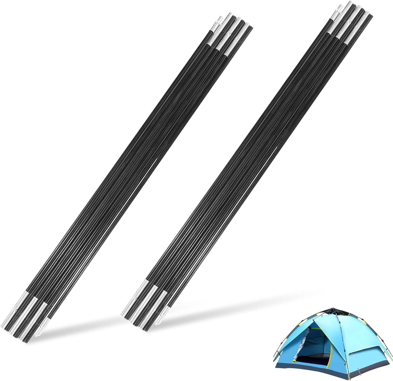 Replacement Fibreglass Pole Kit,3.96m/155.9inch Fiberglass Tent Pole Replacement Tent Poles