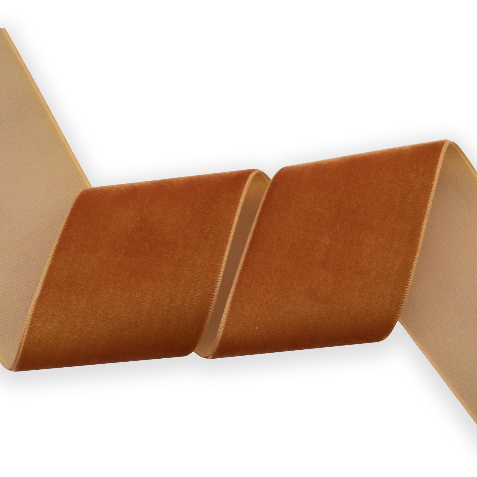 HATIANGE 5.1cm Wide x 9.1m Ginger Single Face Velvet Ribbon Reel per Roll for Gift Wrapping, Hair Bows, Chokers, Wedding Decorations — image 1