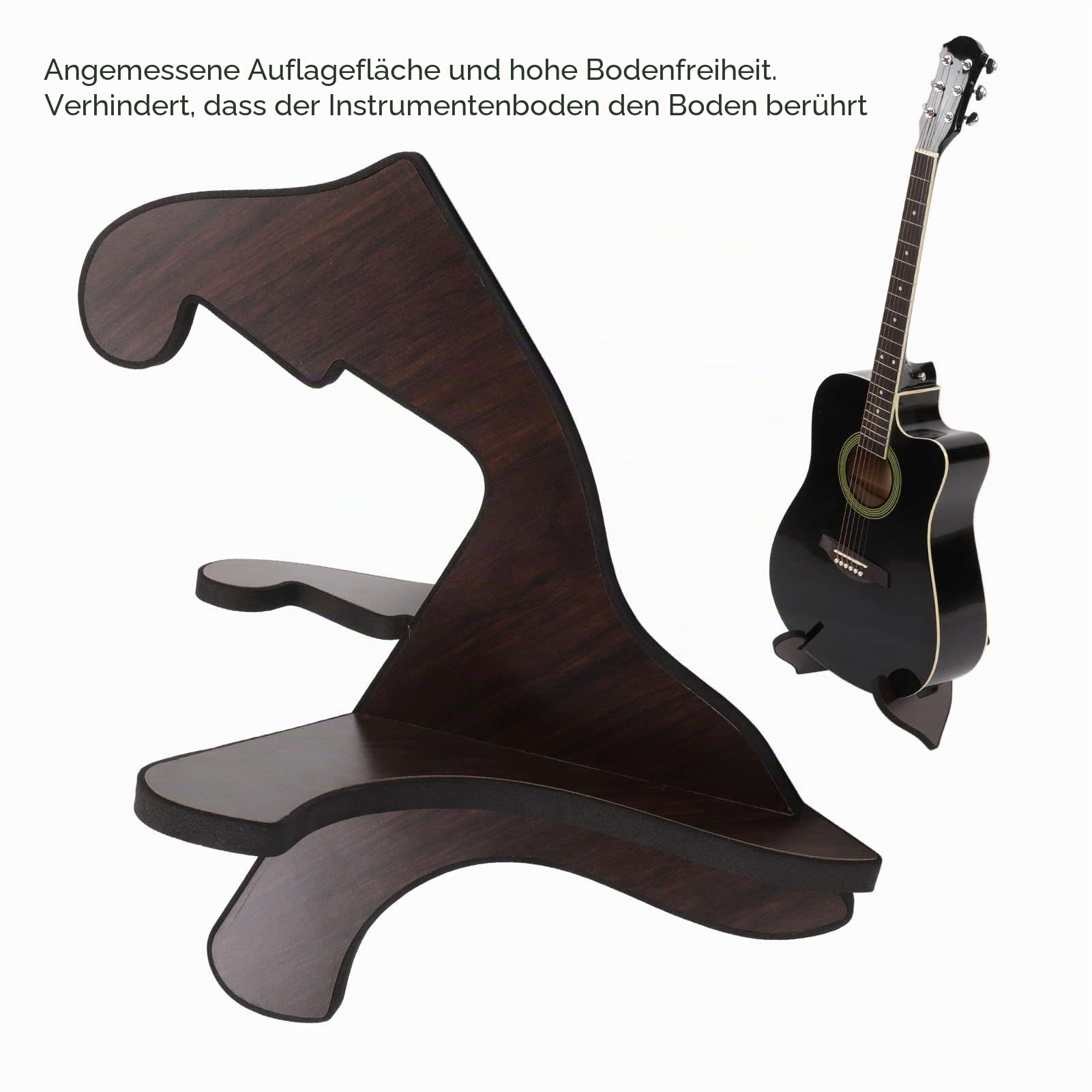 Gitarrenständer, Holz Gitarrenhalterung Gitarrenständer aus Holz, X-Rahmen-Struktur faltbar leicht für Reisen, Outdoor-Auftritte (schwarz)