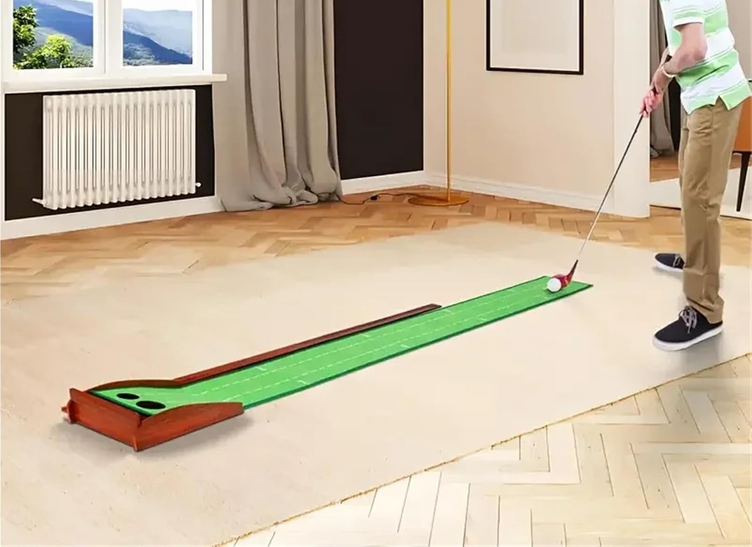 Compatible Portable Golf Putting Mat with Ball Return System