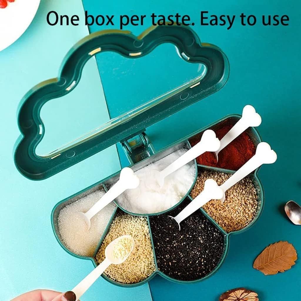 Condiment Set Seasoning Box Condiment Jar Seasoning Boxes Set Pepper Sugar Bowl Salt Spice Shaker Storage Jars Kitchen Condiment Container Salt and Sugar Container Sets Condiment Pot (Color : Blue)