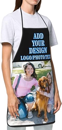Miniatura 6 de Delantales de cocina personalizados, parrilla de cocina personalizada, impermeable, unisex, correa ajustable para el cuello, Color2