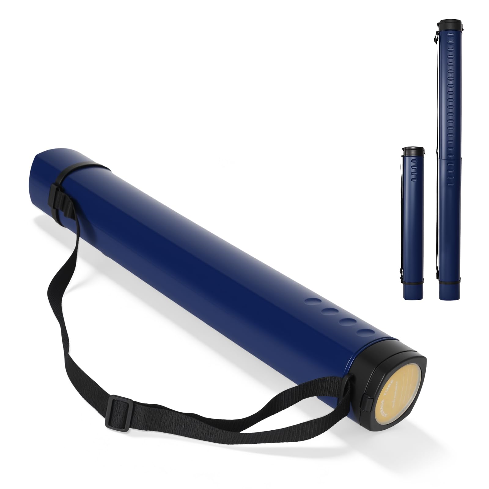 DEWEL Rouleau de Transport télescopique A0, 62-107 cm, pour Posters et Tableaux, Bleu foncé