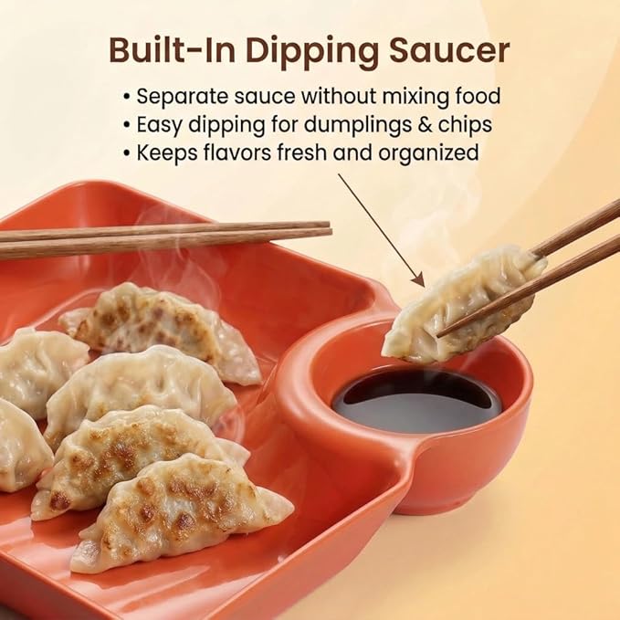Plato Japonés para Dumplings con Salsera miniatura 3