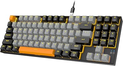 E-YOOSO Mechanical Keyboard, Wired Compact LED Backlit Computer Keyboard with Number Pad, 89 Keys Mechanical Gaming Keyboard with Linear Red Switch for Windows/Mac, Laptop/PC