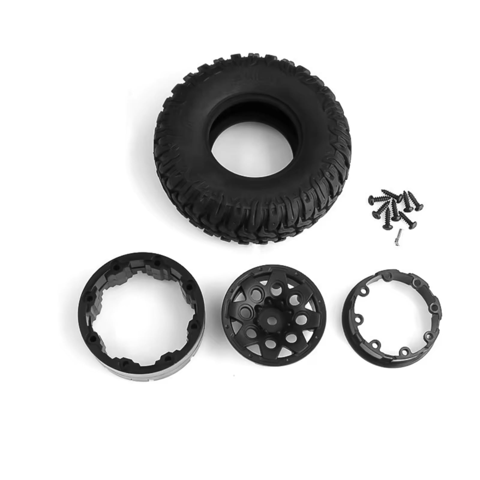 para Axial para SCX10 AX10 para Wraith 90048 90018 CC01 para Rock 1/10 4 Uds 105mm 1,9 Pulgadas Llantas Rueda Beadlock Neumático Goma RC Crawler