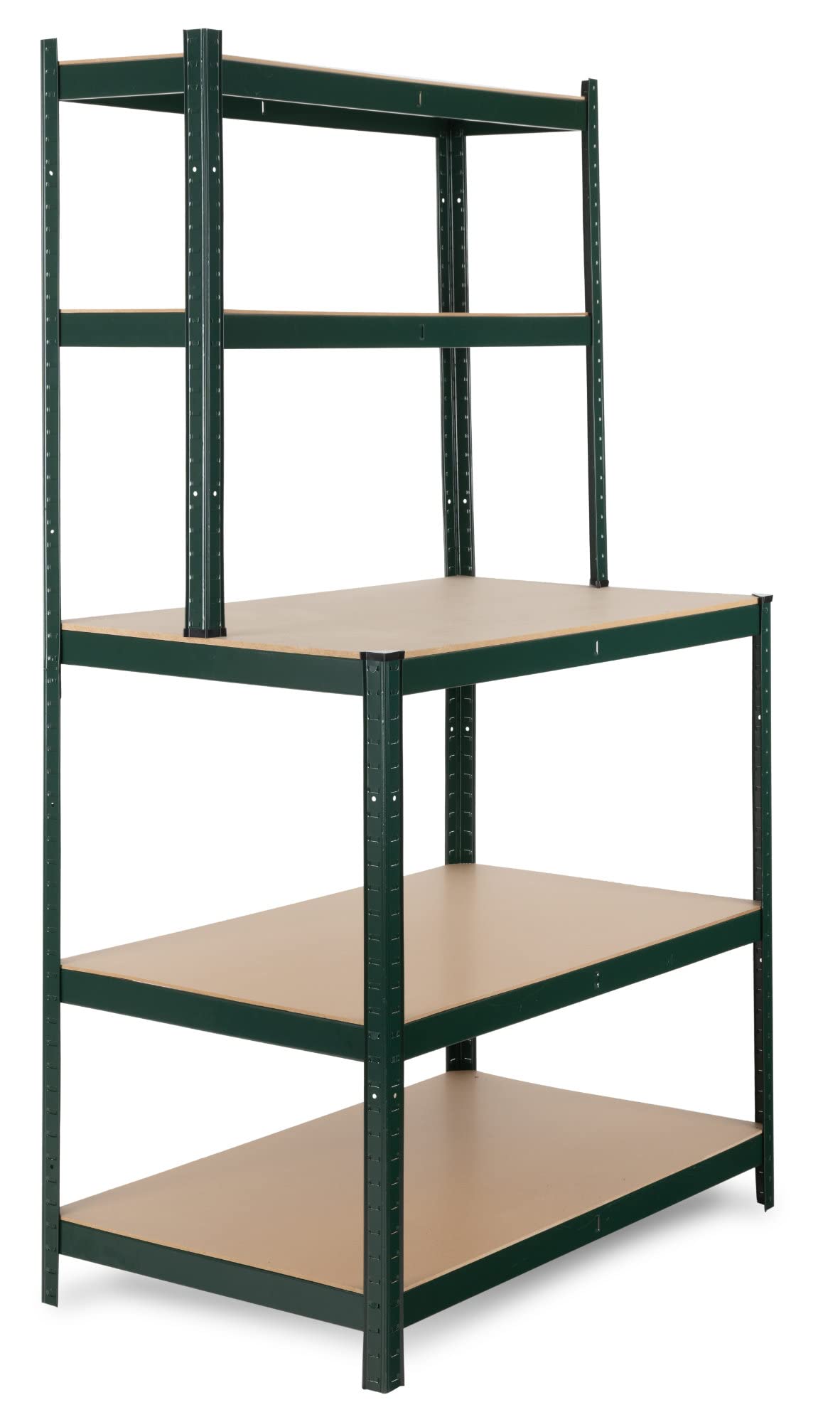 Stagecaptain Estantería de Banco de Trabajo WBR-175 GR con estantes | Estantería robusta de montaje por encaje para taller, almacén, sótano y despensa, Estructura metálica pintada
