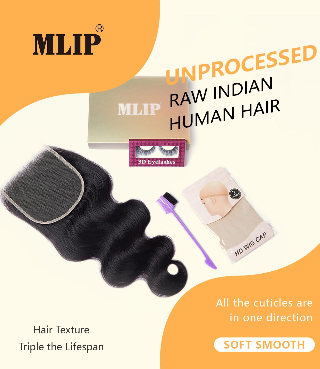 Amazon.com : Mlip 5x5 HD Lace Closure Body Wave, 0.10mm  display picture 1