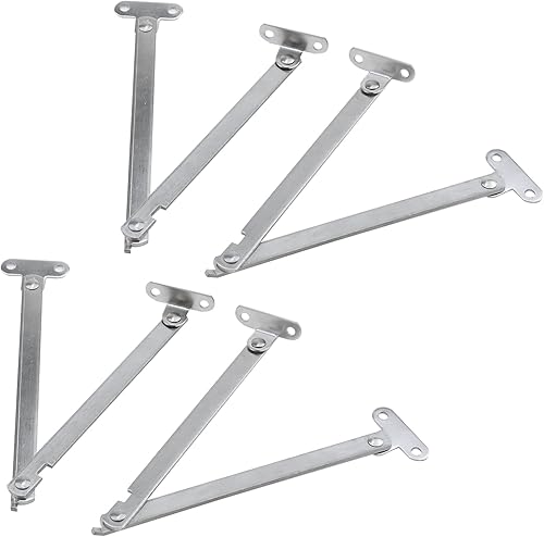 Antrader Soporte plegable, tapa giratoria de 180 grados para muebles, bisagra para ventana o puerta, tono plateado, paquete de 4