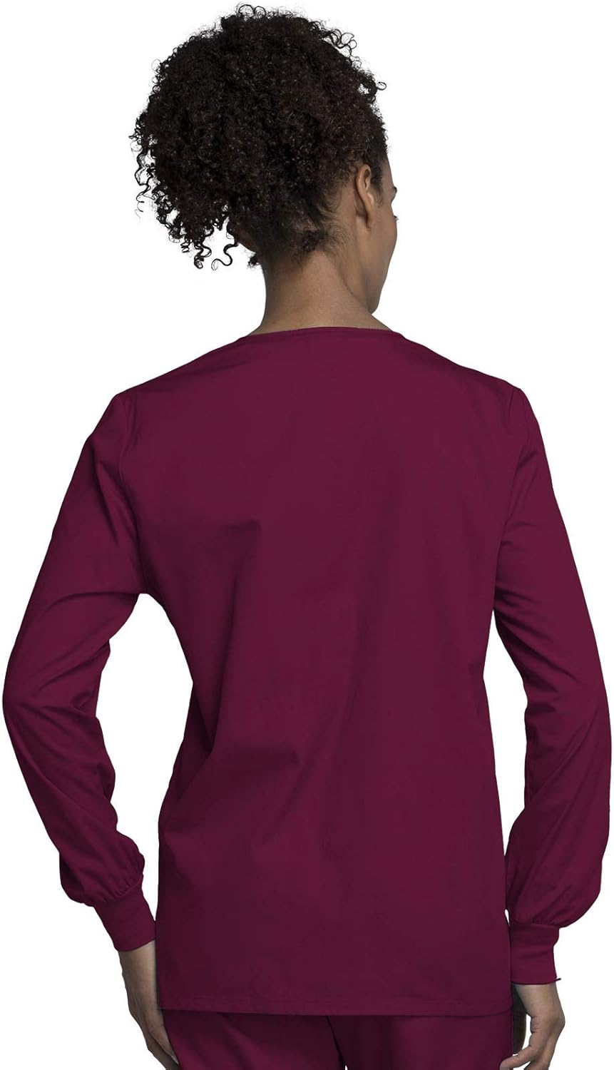 Cherokee scrubs jacket for women, Snap Front Warm-Up Jacket with 3 Pockets and Easy Care - 4350 - Image 3