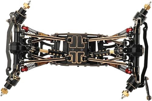 Miniatura 3 de Kit de marco de chasis de automóvil ensamblado de latón con ejes ruedas parachoques (opcional) para Axial 124 AX24 4WS XC Crawler Truck Model RC Car