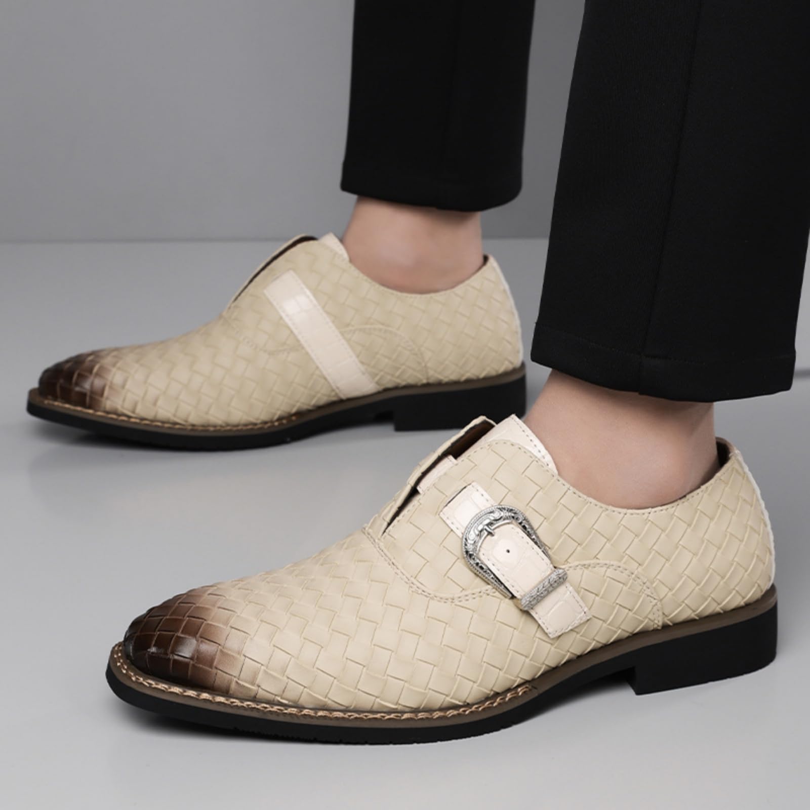 Hixingo Zapatos de Vestir Hombre Piel