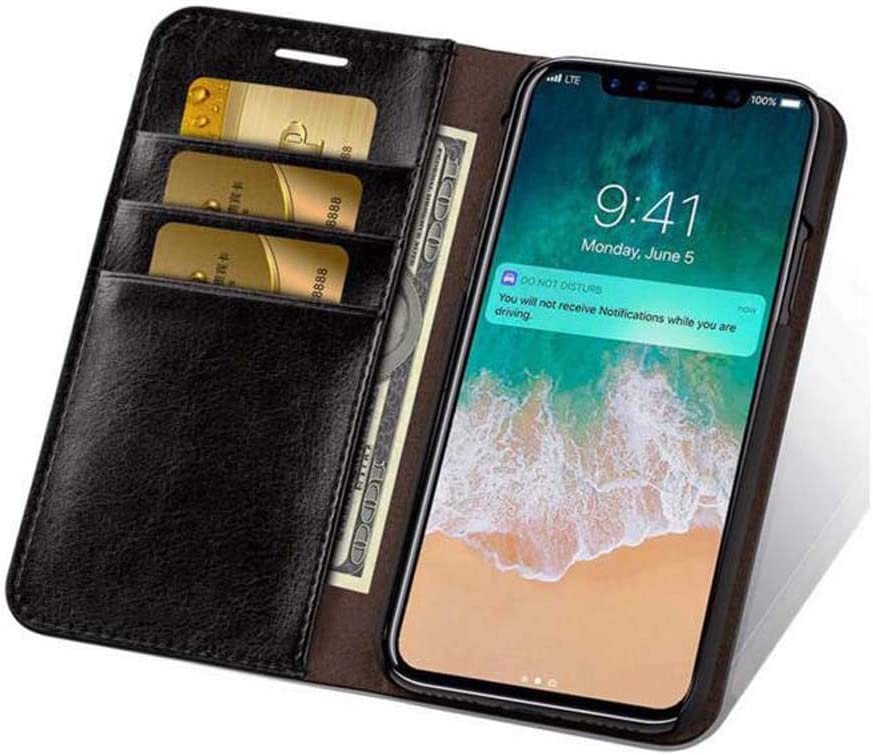 Étui Apple iPhone 11 cuir véritable antichoc housse clapet rose rouge