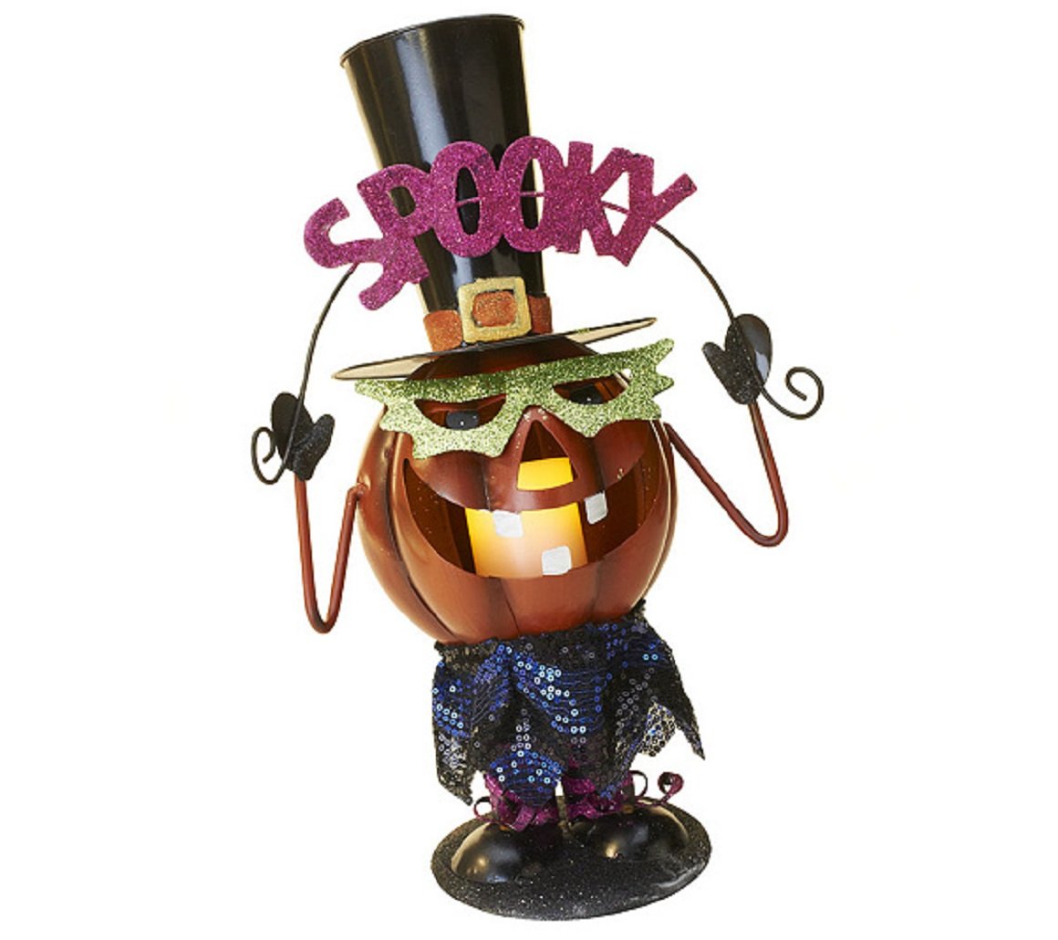 Design Accents Whimsical Pumpkins with Candle, Spooky