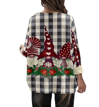 LUXVEER Womens Oversized Sweaters Fall 2024 Crewneck Knit Graphic Printed Pullover Sweater Tops Trendy Outfits