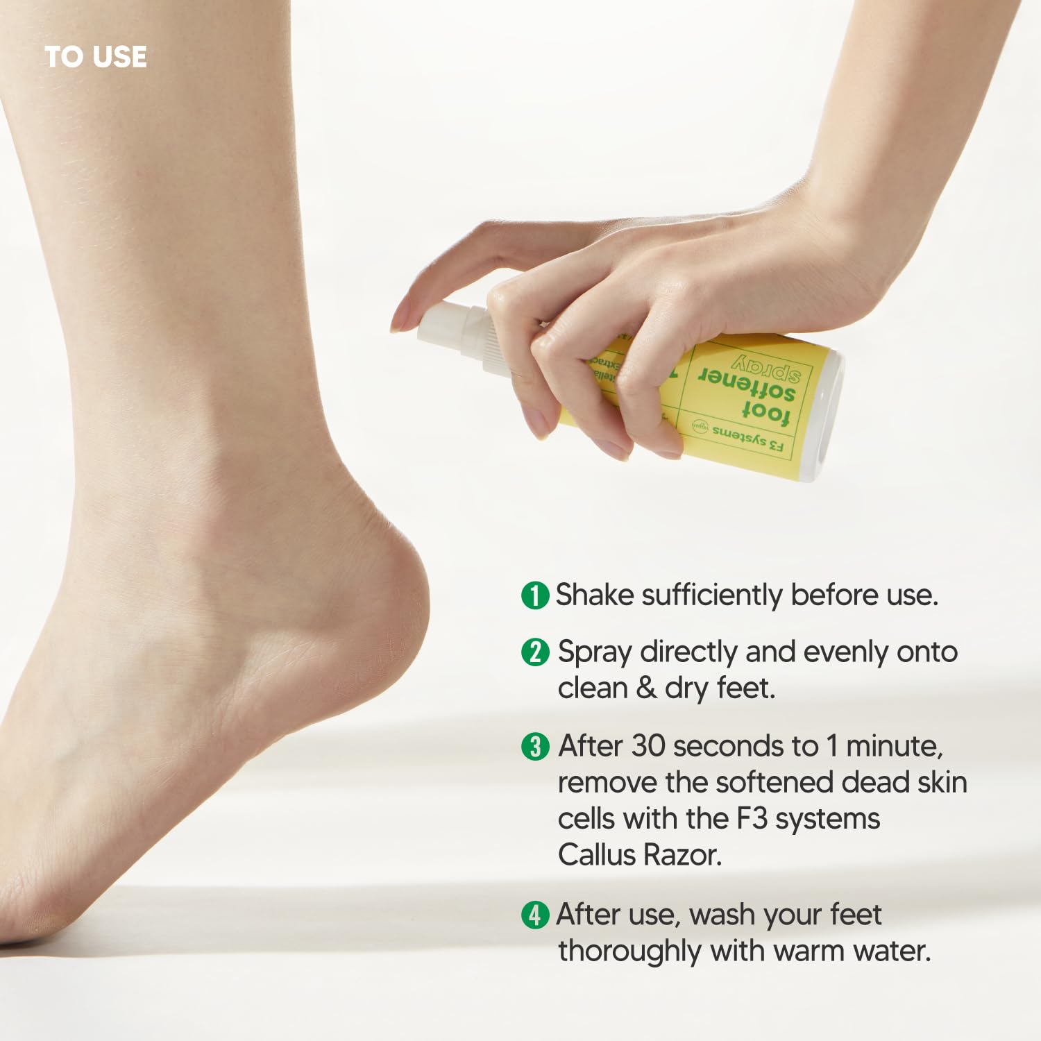 S-Line - Set di lime per piedi (bianco) e spray ammorbidente per piedi, strumento per pedicure, efficace per talloni screpolati, cura dei piedi, strumento colossale per pedicure su entrambi