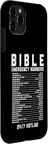 Miniatura 72 de Funda de regalo cristiana para iPhone 11 con números de emergencia bíblica, versículo de Dios Jesús, fe