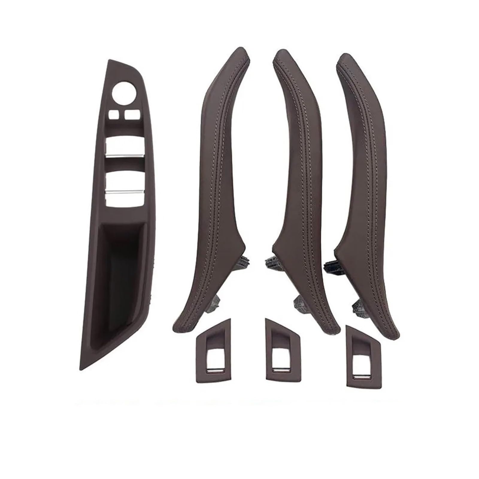 Hhfksci Car Interior Door Pull Handle for BMW 5 Series F10 F11 F18 520 523 525 528 530 535 Left Hand Drive LHD Leather Interior Door Pull Handle Assembly Set(LHD Moka)