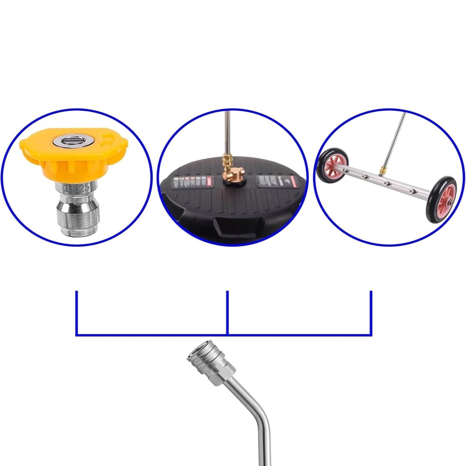 Varilla de Extensión para Hidrolimpiadora Varilla de extensión curva 30/90 grados for hidrolavadora con 5 boquillas pulverización 1/4" conexión rápida. Accesorios for lavado autos(90 Angled wand)