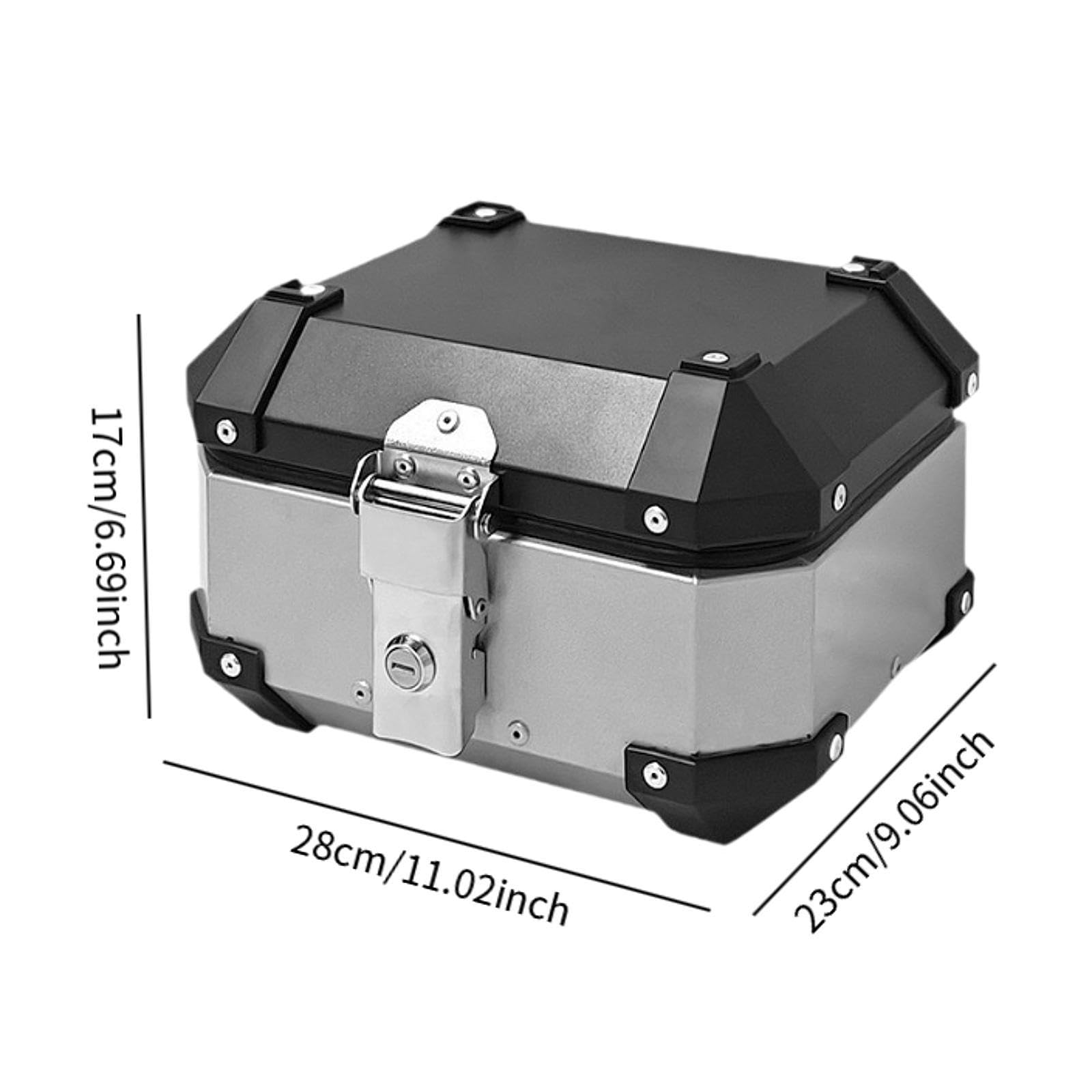 Baúl de Motocicleta Maleta Impermeable Capacidad 10L Instalación Rápida Antirrobo Adecuado para Transporte Diario Viajes Scooters, Plata