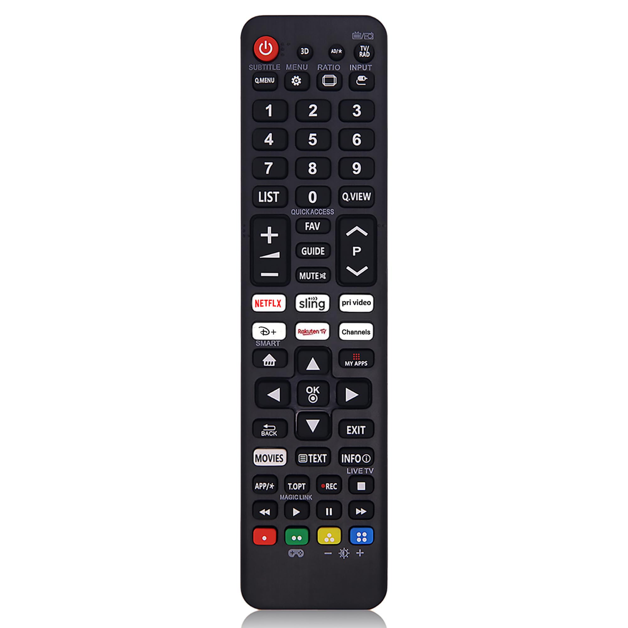 FOXRMT Sostitutivo Telecomando LG Universale TV, Compatibile con tutte le LG Smart TV LED LCD HDTV 3D 4K,con Netflix, RakutenTV, Channels and Disney streaming buttons
