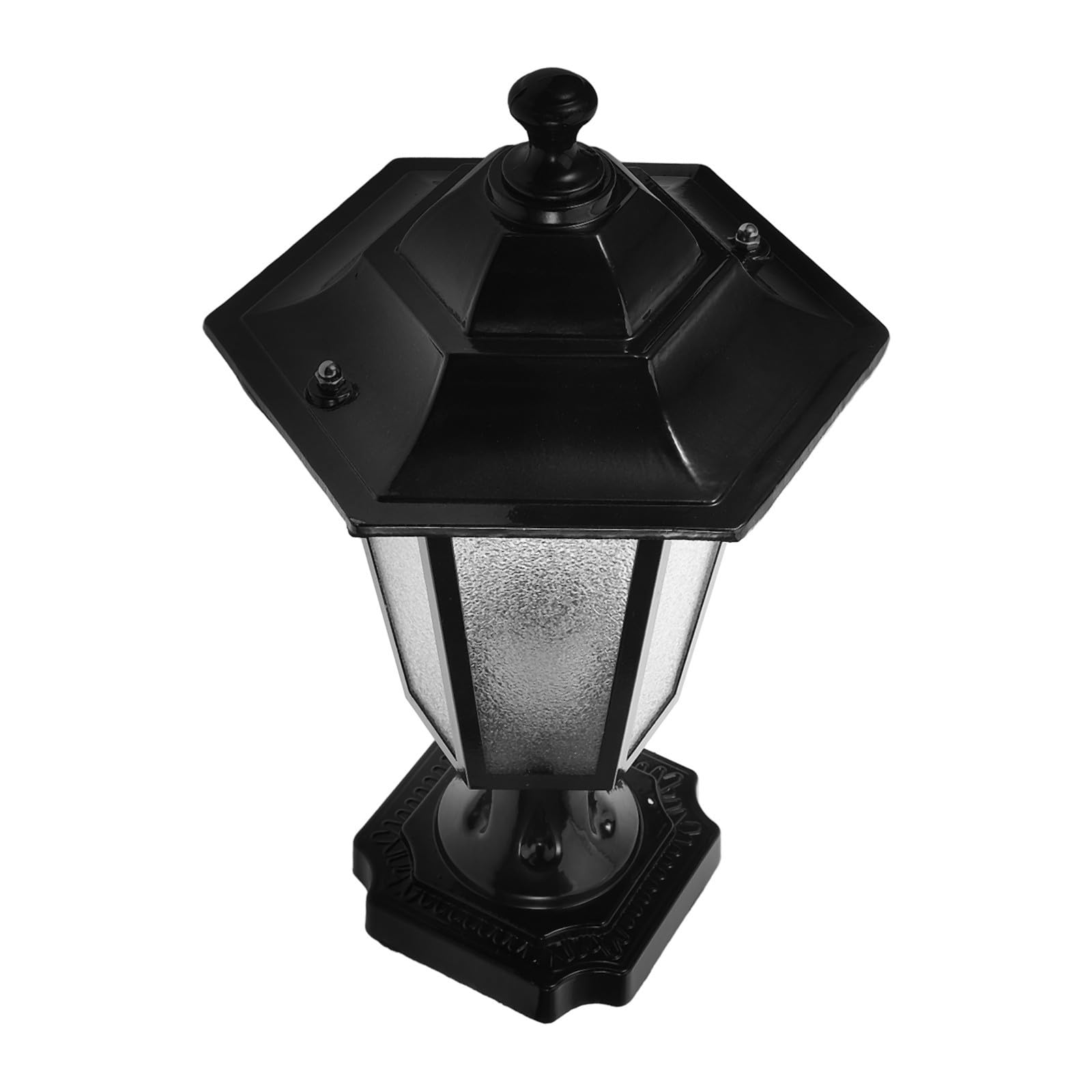 Farola de Exterior para Patio Negra de Metal y Vidrio, Seis Lados