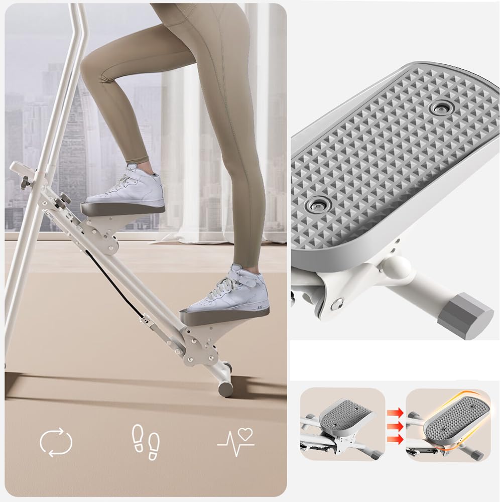 Monte-Escalier Pliable Avec Résistance - Stepper Pour Maison - Charge 110 Kg - Écran LCD