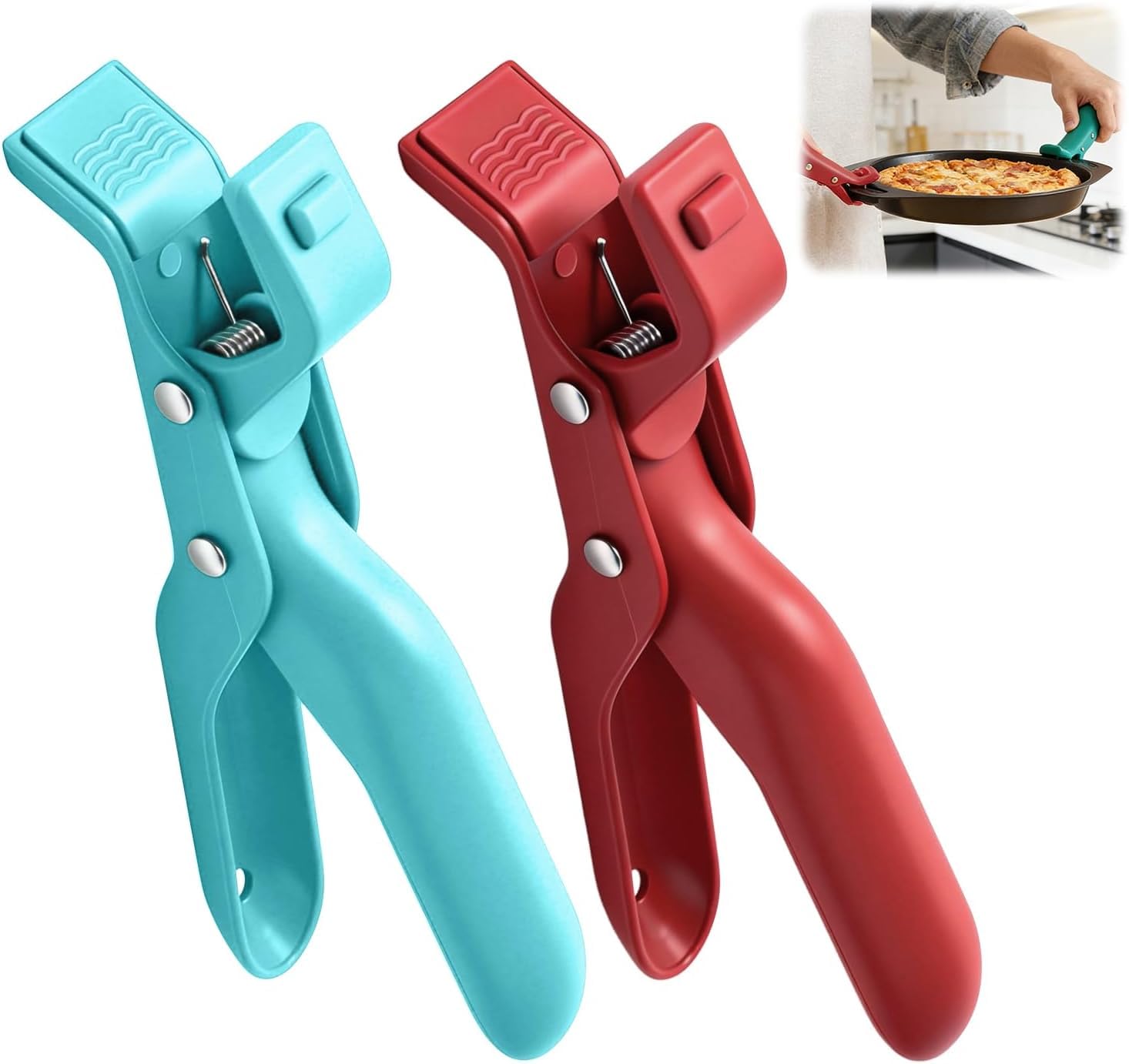 2 Pcs Hot Plate Grippers,non-slip hot plate gripper tongs,multi-function anti-scald bowl clip for kitchen.Hot Bowl Dish Plate Gripper Clips Tongs Clamp Holder, Kitchen Silicone Anti Slip Clip.