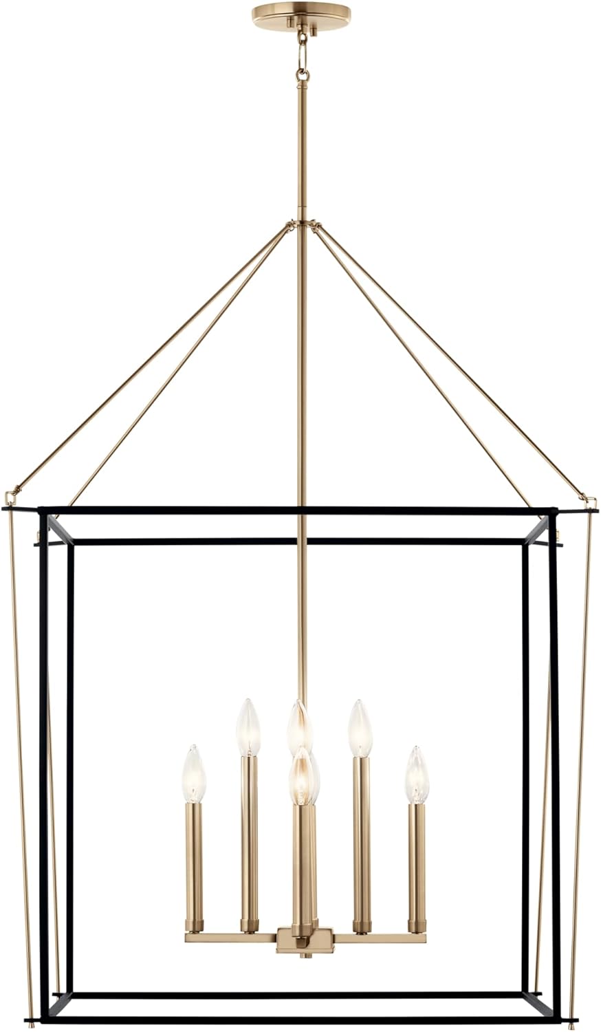 Champagne Bronze 8-Light Modern Taper Candle Pendant