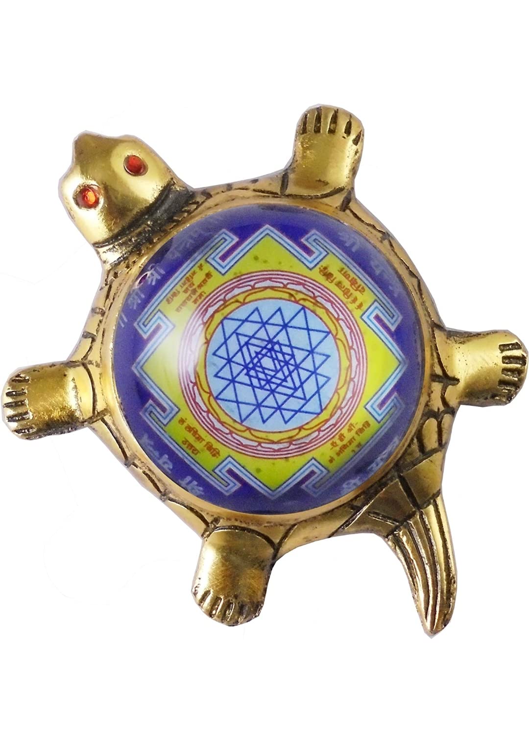 Balaji Traders- Tortoise - Shree Shri Yantra - for Pooja-Meditation-Home Yantra Business Vastu Sukh Shanti kast Nivaran Yantra Health and Prosperity Laxmi Yantra Navgrah Yantra Pack of 1 (4×2 CM)
