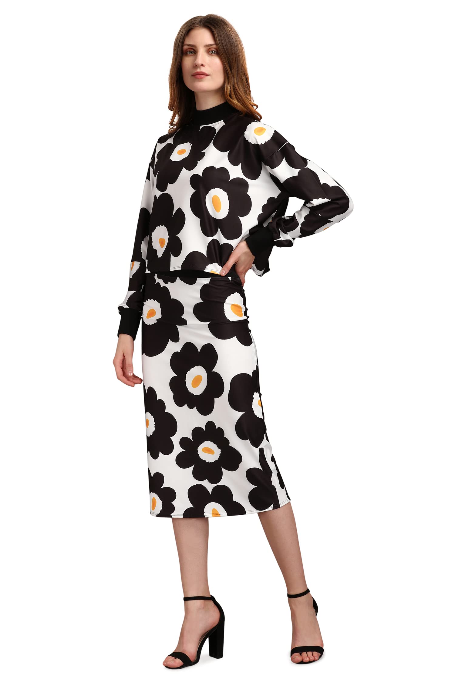 Purvaja Women's Polyester Blend Cocktail Midi Dress (Maxi-028-Omelette-S_White