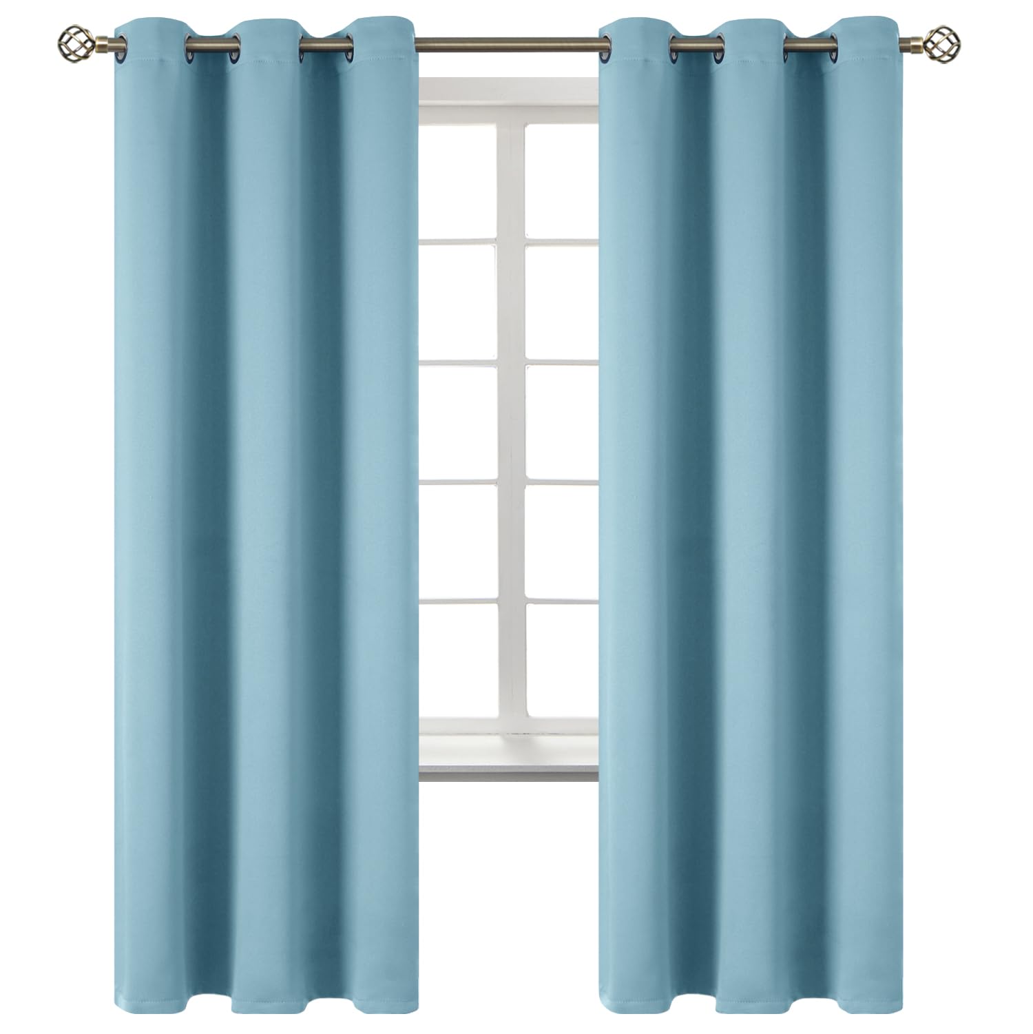 BGment Room Darkening Curtains 72 Inches Long - Grommet Thermal Insulated Drapes Window Treatment Curtains for Bedroom, 2 Panels, 42 x 72 Inch, Greyish Blue