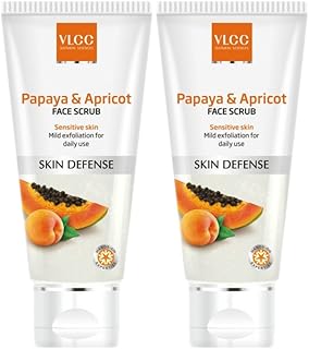 VLCC Papaya & Apricot Face Scrub, 80gm (Pack of 2) (Ship from India)