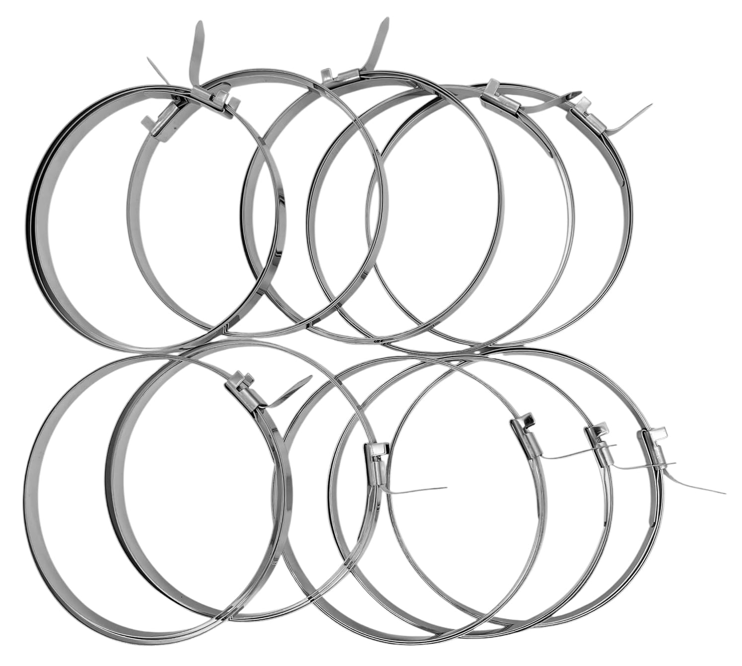 Alkan 10x Universal Edelstahl Bandschellen 740 mm AISI 430 | Vorgefertigte Edelstahl-Bandschellen/Klemmschellen für Schläuche, Manschetten, Achsmanschetten & Rohre