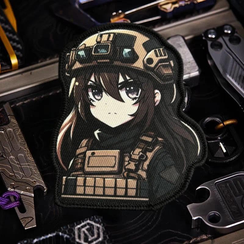 Anime Girl Printing Patch Military Tactical Morale Badge Hook&Loop Backpack Stickers Decoration Armband Patches for Clothing