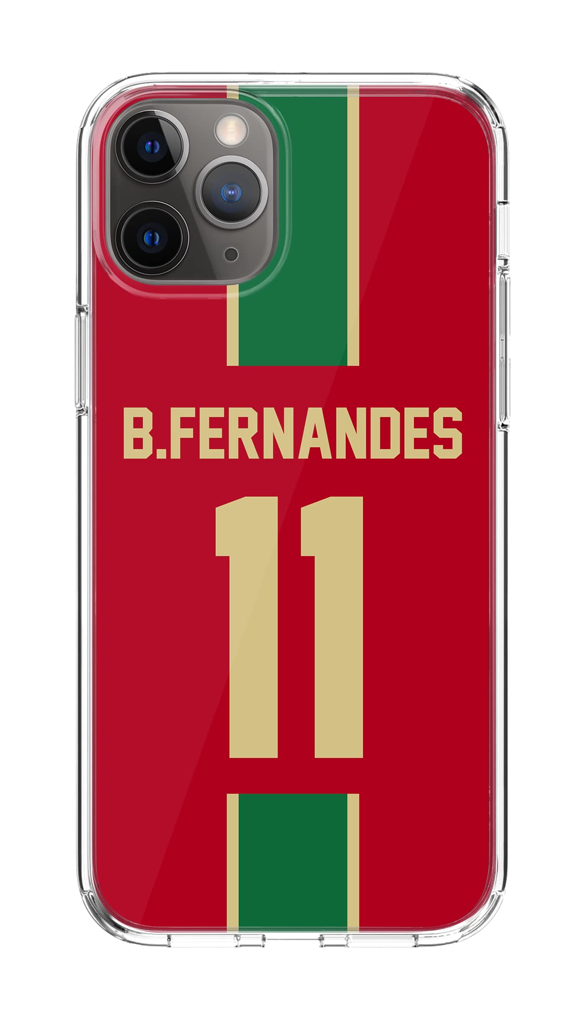 Stylizedd Classic Clear Case for Apple iPhone 11 ProSoft TPU Gel Thin Transparent Flexible Cover -Football Team - Portugal, Player Name - B.Fernandes