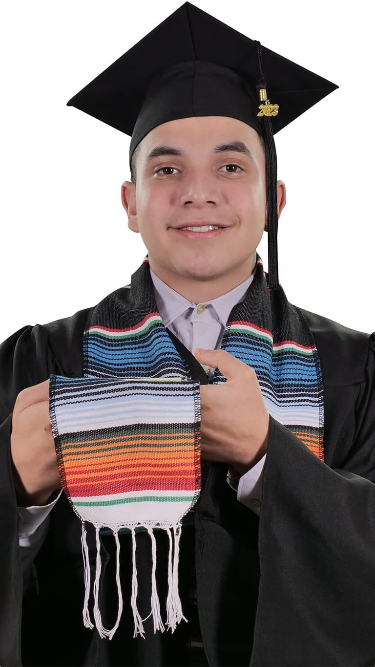 CLERKMANS Mexican Serape Stole - Unisex Handwoven Graduation Sarape Sash