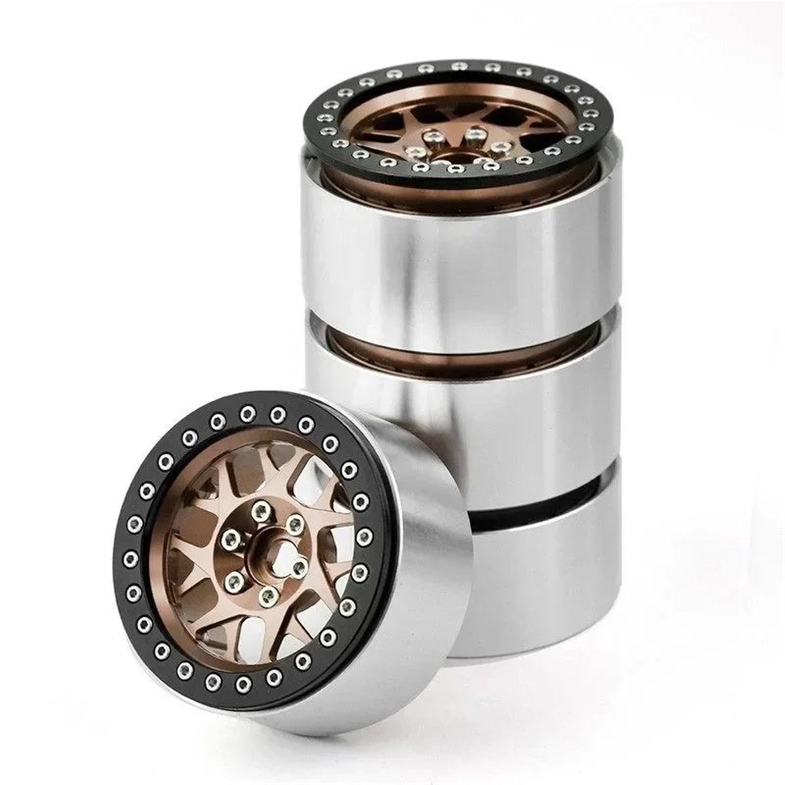 RC Beadlock Wheel Rim Hub 2. Metallo Per Axial Per SCX10 Per Wraith Per Capra RR10 RBX10 Per Traxxas Per TRX4 1/10 Auto Aggiornamenti Parti Ricambi Modellini RC