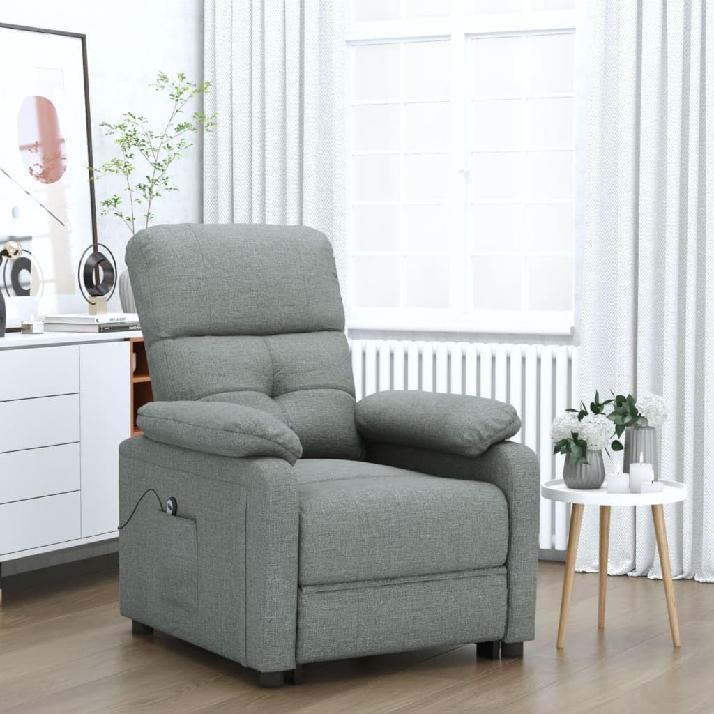 Sillón eléctrico reclinable, Sillón Relax, Sillones Reclinables, Butaca Reclinable, Sillon Lactancia, Sillon Individual, Sofa Relax, Sillon Orejero, de Tela Gris Oscuro